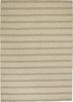 OSTA Hygge – Vloerkleed – Tapijt – geweven – wol – eco – duurzaam - modern - Scandinavisch - Beige/Wit Streep - 70x140