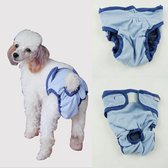 Hondenbroekje - luier voor teef - loopsheid - ongesteldheid - wasbaar - BLUE - EXTRA SMALL