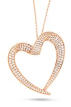 Velini jewels -P2072R -Hanger+Ketting -925 Zilver rosé -Cubic Zirkonia