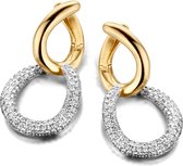 Silver Rose -EA2000G -Oorbellen -925 Zilver 14 Karat verguld -Cubic Zirkonia