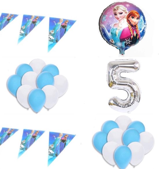 Frozen verjaardag feestversiering 5 jaar | - delig | Frozen party kinderfeestje -... | bol.com