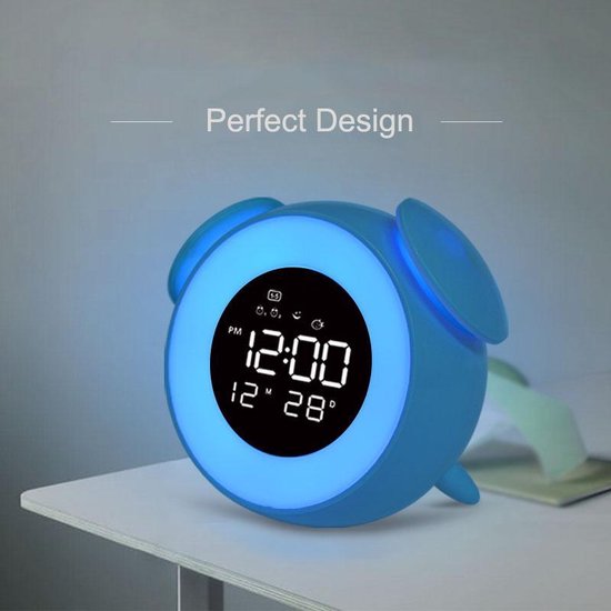 Sleep & wake up light - slimme wekker – 7 kleuren verlichting – Blauw -  perfect kado | bol.com