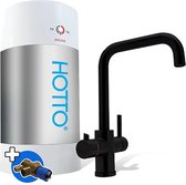 HOTTO met ZWART rechte kraan Quadro, boiler 8 liter inclusief inlaatcombinatie en mengventiel