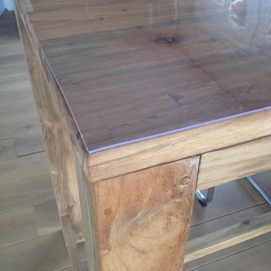 Nappe transparente epaisse protege table 120 cm de large 2mm epais