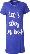 Temptation Dames Bigshirt nachthemd slaapkleed Blauw TPNGD1802A - Maten: M