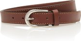 Timbelt 2,5cm cognac damesriem - 100% leder - volledig gestikt - Maat 105 - Totale lengte riem 120 cm