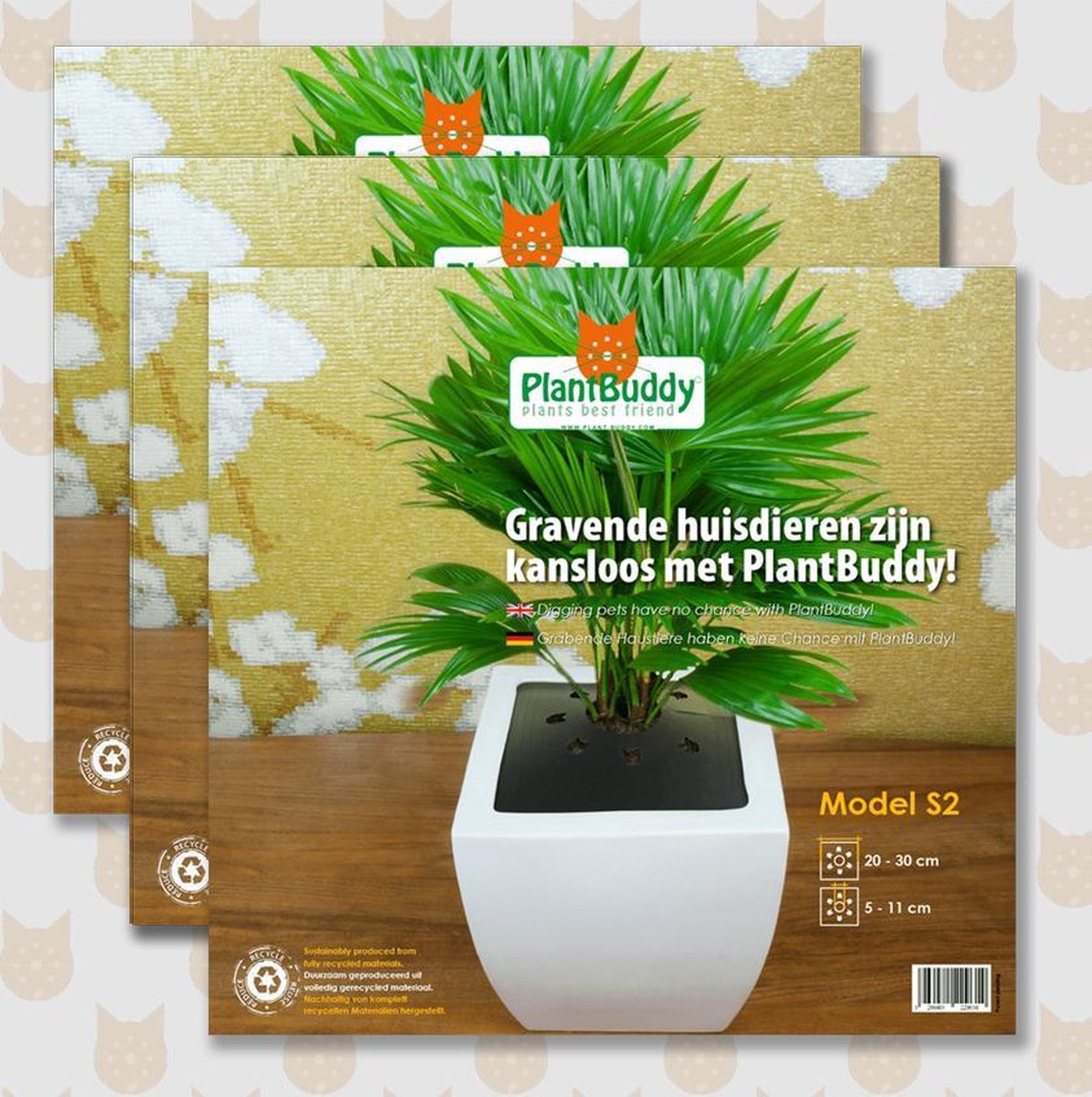 Set van 3 PlantBuddy S2 modellen; Vierkant 20 tot 30cm (middelmaat)