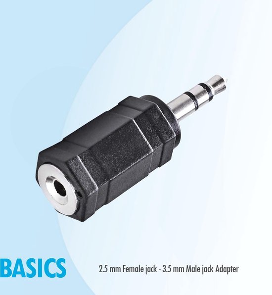 Basics audio adapter koptelefoon headset 2,5 mm Male jack - 3,5mm female  jack | bol.com