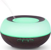 Seidon™ Aroma Diffuser – Donkerbruin Lichtcirkel - Gratis Ebook - Luchtbevochtiger – Geur Verspreider