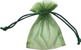 Organza zakjes / cadeauverpakking / geschenkverpakking / kado zakje 7,5 x 10cm donkergroen (per 10 stuks)