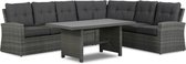 Houston XL hoek dining loungeset 4-delig rechts antraciet