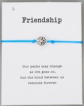 Vriendschaparmband - BFF armband - best vriends - vriendschap armband met boodschap - blauw