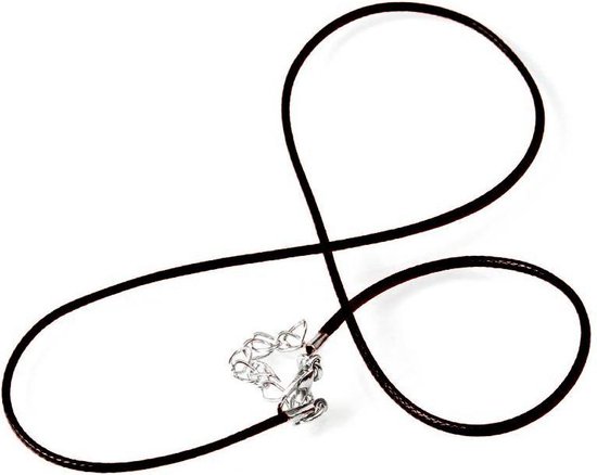 Miles Serena Gestaag Mooie gladde veter ketting of armband ZWART. Met een doorsnede 1,5 mm en  lengte 45 cm. | bol.com