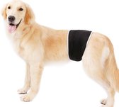 Honden buikband - luier voor mannelijke hond reu - plasband - wasbaar - LARGE - BLACK