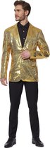Suitmeister Sequins Goud - Heren Party Blazer - Glimmende Pailletten - Goud Carnavals Jasje - Maat S