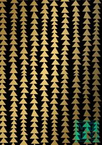 Kerstpapier Modern Forest Black/Gold K691661-3- Breedte 70 cm - m lang - Breedte 70  cm - K691662-3-70cm