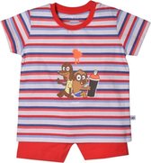 Woody unisex pyjama - rood-blauw gestreept - hond - 201-3-PSS-S/914 - maat 62