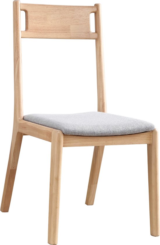 Scandinavische Eetkamerstoelen met grijs stof (set van 2) Comfortabel lounge stoel -... | bol.com