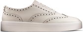 Clarks Hero Brogue Dames Sneakers - White Leather - Maat 41