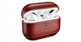 Icarer AirPods Pro Case Leer hoesje voor Apple AirPods Pro lederen bescherm Etui Rood