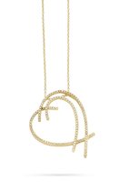 Velini jewels -P6560G - Hanger met ketting ( 45 cm + 5 verlengstuk) -14 karat verguld-925 Zilver -Cubic Zirkonia
