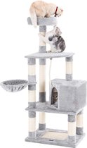 Luxe Extra Grote Krabpaal voor Meerdere Katten met Huisje en Mandjes - Klimpaal van 75x45x148cm - Lichtgrijs