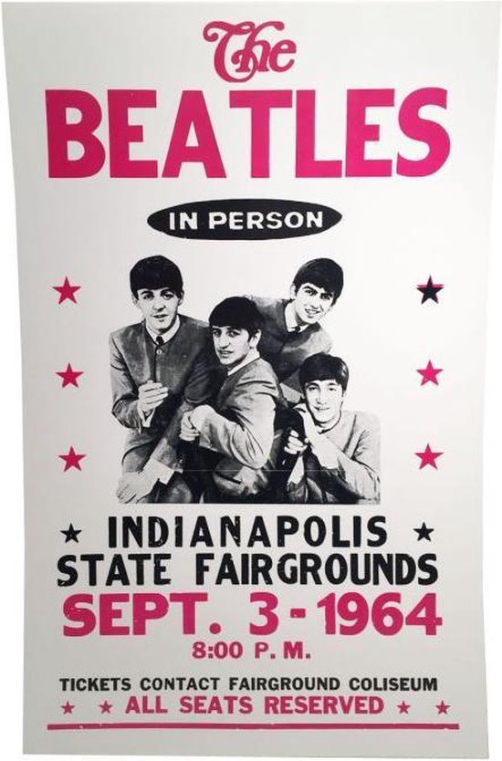 The Beatles In Person Indiana State Fairgrounds Replica Poster
