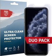 Rosso Screen Protector Ultra Clear Duo Pack Geschikt voor Apple iPhone 11 Pro | TPU Folie | Case Friendly | 2 Stuks