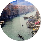 Schilderij - Venetië Italië - Multicolor - 100 X 100 Cm Venetië | Italië | Steden | Rond Plexiglas | Wanddecoratie | 100cm X 100cm | Schilderij | Foto Op Plexiglas
