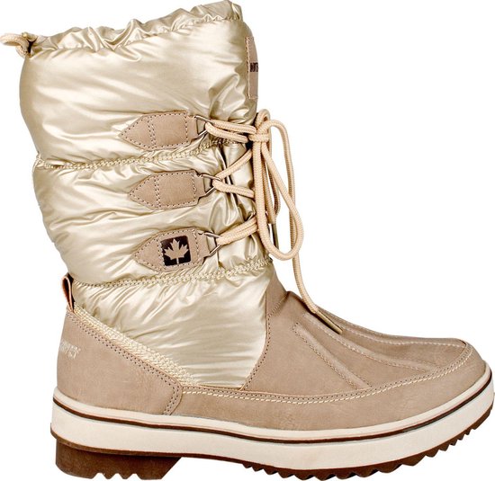 Winter-grip Snowboots Sr - Glossed Trotter - Taupe/Parelgrijs - 36 | bol.com