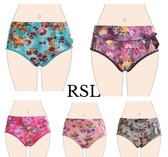 Dames slips 5 pack met bloemenprint XL/XXL (42-44)