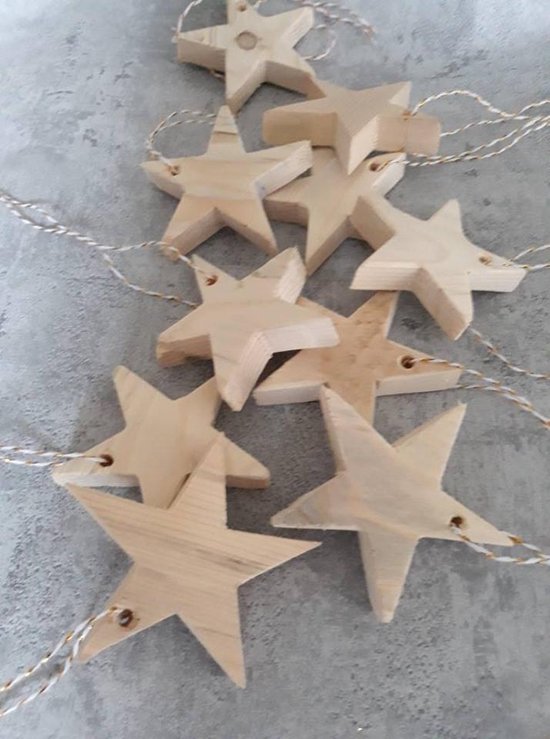 breedtegraad Monetair achterzijde decoratie houten sterren | bol.com