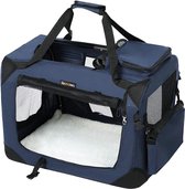 Rexa® Hondentas transportbox maat L (91x63x63) blauw | Honden draagtas voor reizen | Flexibel en stevig materiaal | Transport tas voor honden