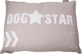 Lex & Max Dog Star - Losse hoes voor hondenkussen - Rechthoek - Kiezel - 100x70cm