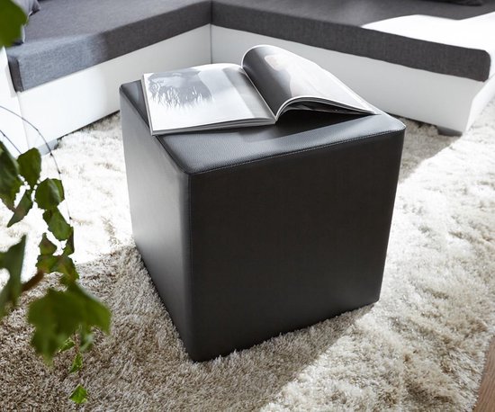 Lounge interieur Editor Poef Dado zwart 45x45 cm kubus zitting | bol.com