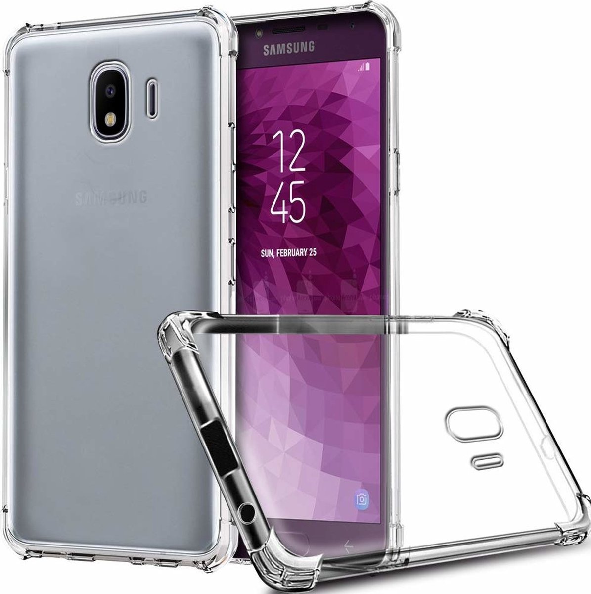 Samsung Galaxy J4 (2018) hoes - Anti-Shock TPU Back Cover - Transparant