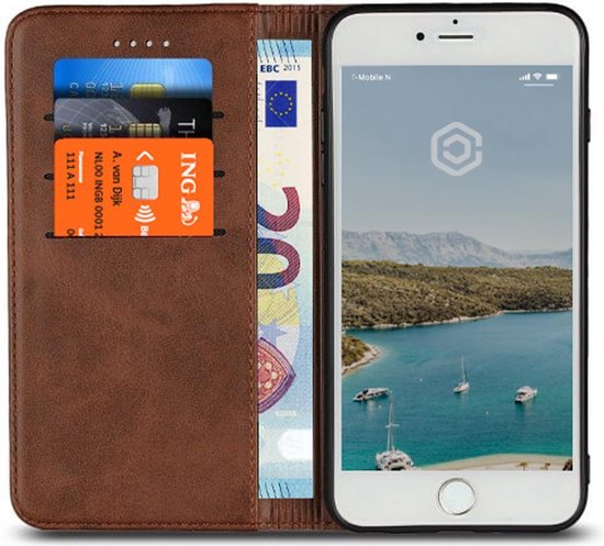 Casecentive Leather Wallet case - Étui portefeuille - iPhone 7/8 / SE 2020  marron | bol.com