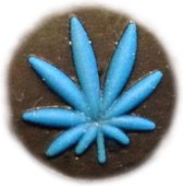 16 mm Double-flared Plug weed blad blauw silicone ©LMPiercings