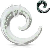 4 mm taper glow in the dark spiral wit