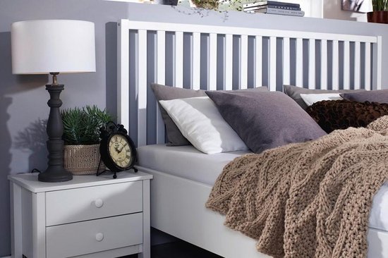 Beter Bed Basic bed Seattle met nachtkasten 2-persoons - 180 x 200 cm - wit  | bol.com