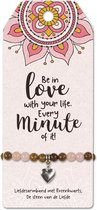 Bracelet - Love your life - Quartz rose - sur carte cadeau