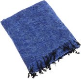 Indra - 'yakwol' plaid of terrasdeken - jeansblauw