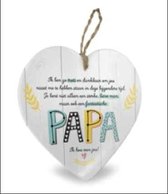 Baby - Geboortecadeau - Stenen Hartje met tekst - ……. Je bent niet alleen een sterke, lieve man, maar ook een fantastische Papa. Ik hou van jou - In cadeauverpakking met gekleurd lint