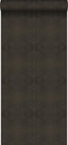 Origin Wallcoverings behangpapier dierenhuidprint zwart en glanzend brons - 347322 - 53 cm x 10,05 m
