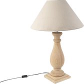 QAZQA burdock tl - Landelijke Tafellamp met kap - 1 lichts - H 850 mm - Taupe -  Woonkamer | Slaapkamer