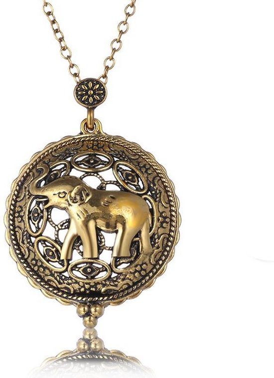 bol.com | Zoëies® olifant ketting goudkleurig met vergrootglas