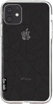 Casetastic Apple iPhone 11 Hoesje - Softcover Hoesje met Design - Abstraction Lines Black Transparent Print