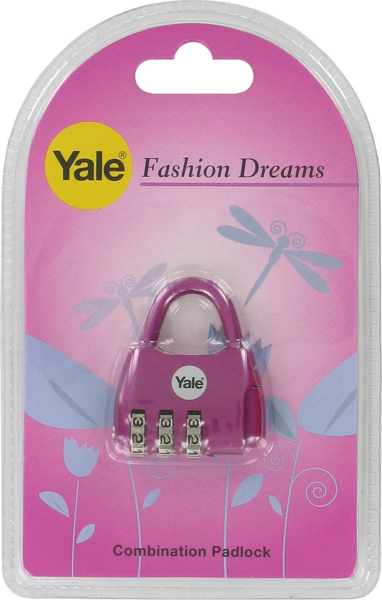 YALE kofferhangslot Fashion Dreams metaal met 3-cijferige code - cijferslot | MAGENTA