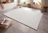 Modern fluweel effen vloerkleed Gloss - zilver 80x150 cm