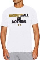 Under Armour - Bball or Nothing Tee - Basketbal Shirt - XL - Wit